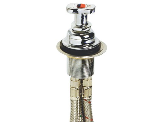 Chromed -T- brass tap with ceramic cartridge