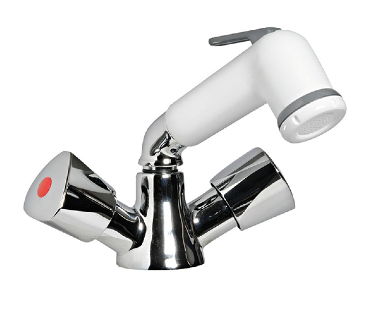 Grifo mezclador agua caliente fria con orificio simple