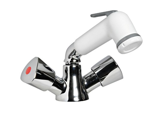 Grifo mezclador agua caliente fria con orificio simple