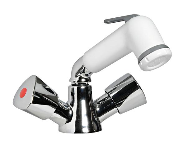 Grifo mezclador agua caliente fria con orificio simple