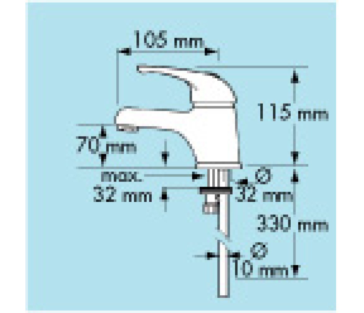 Grifo Mezclador Monomando Compacto Laton Cromado Plastimo