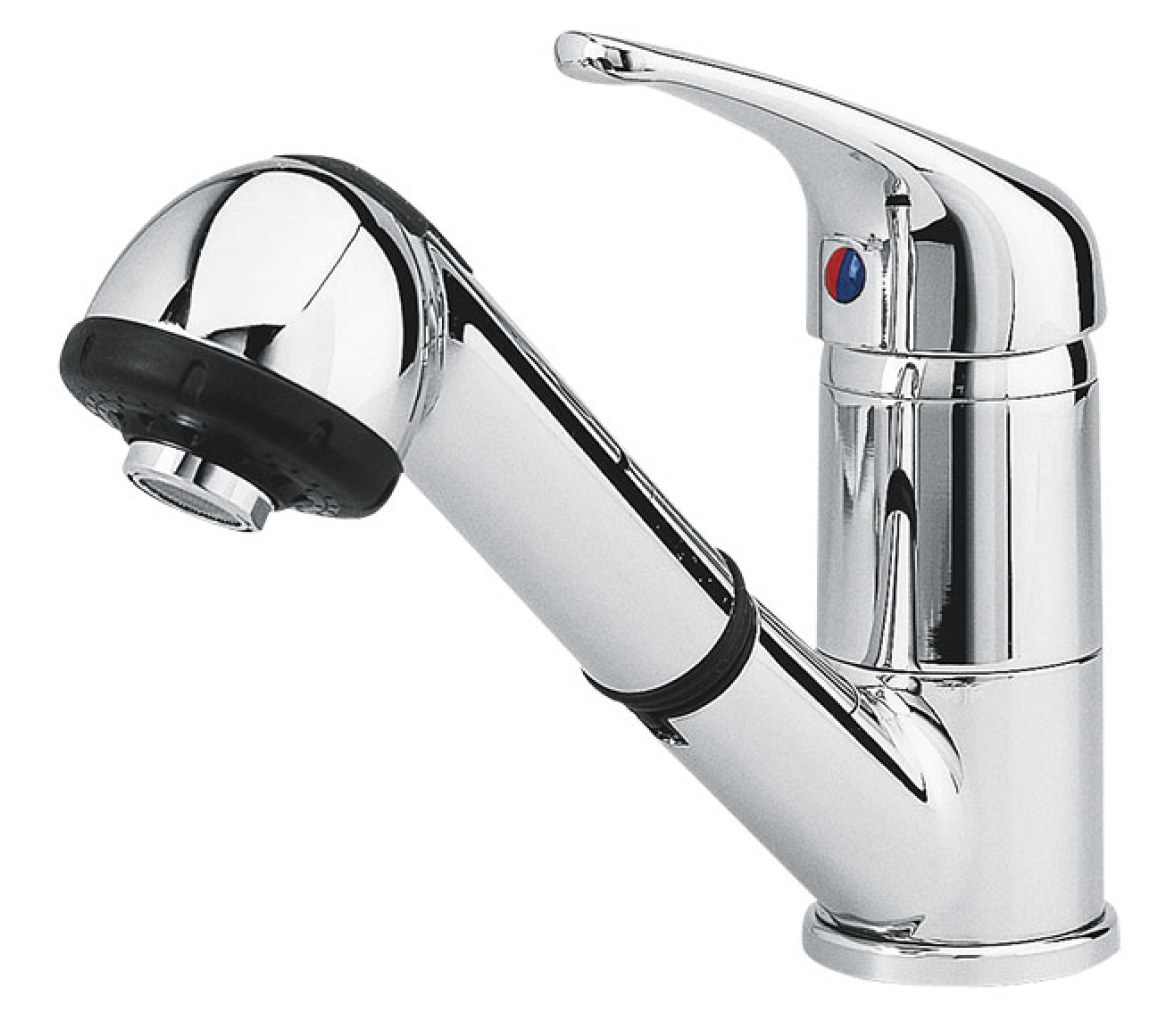 Grifo Mezclador Monomando con Ducha Extraible Laton Cromado