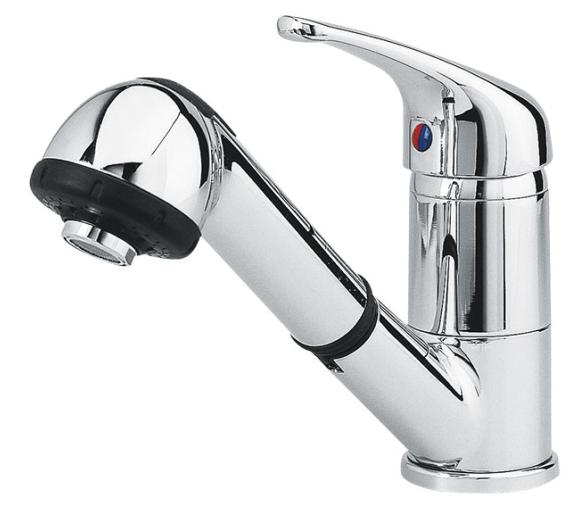 Grifo Mezclador Monomando con Ducha Extraible Laton Cromado