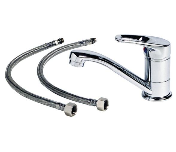 Grifo Mezclador Olivia monomando con válvula cerámica corto