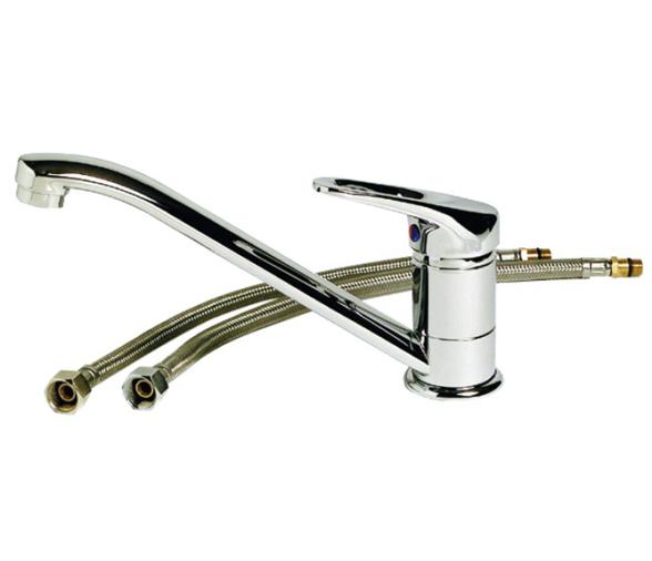 Grifo Mezclador Olivia monomando con válvula cerámica largo