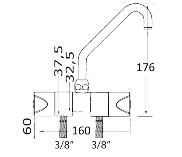 Grifo Abatible Boquilla Alta Mezclador fria caliente