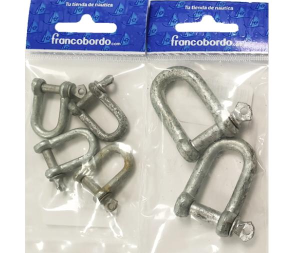 Grillete Recto Galvanizado Vinox en Pack