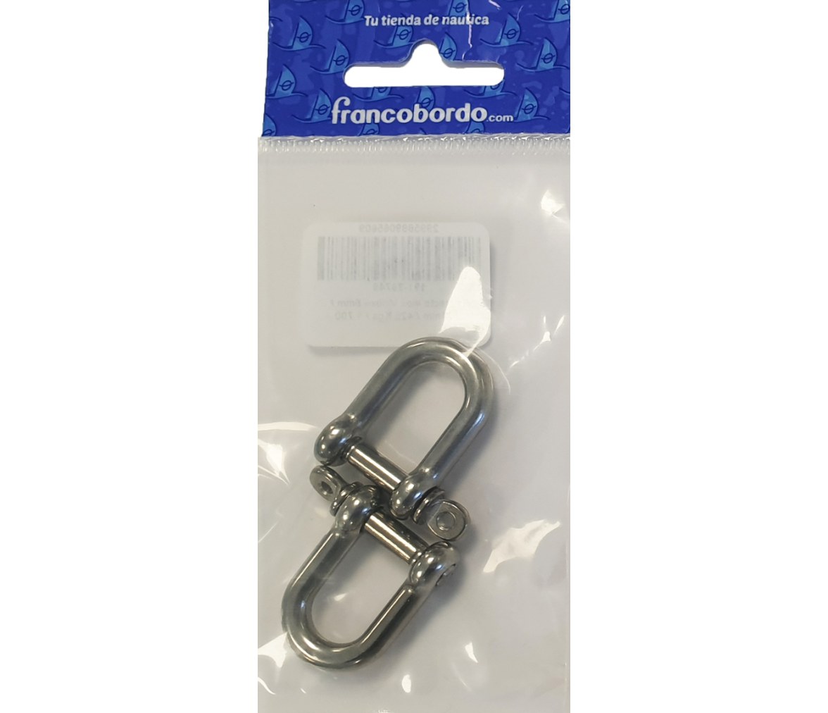 Grillete Recto Inox 316 Eje Imperdible Blister 2 Unidades