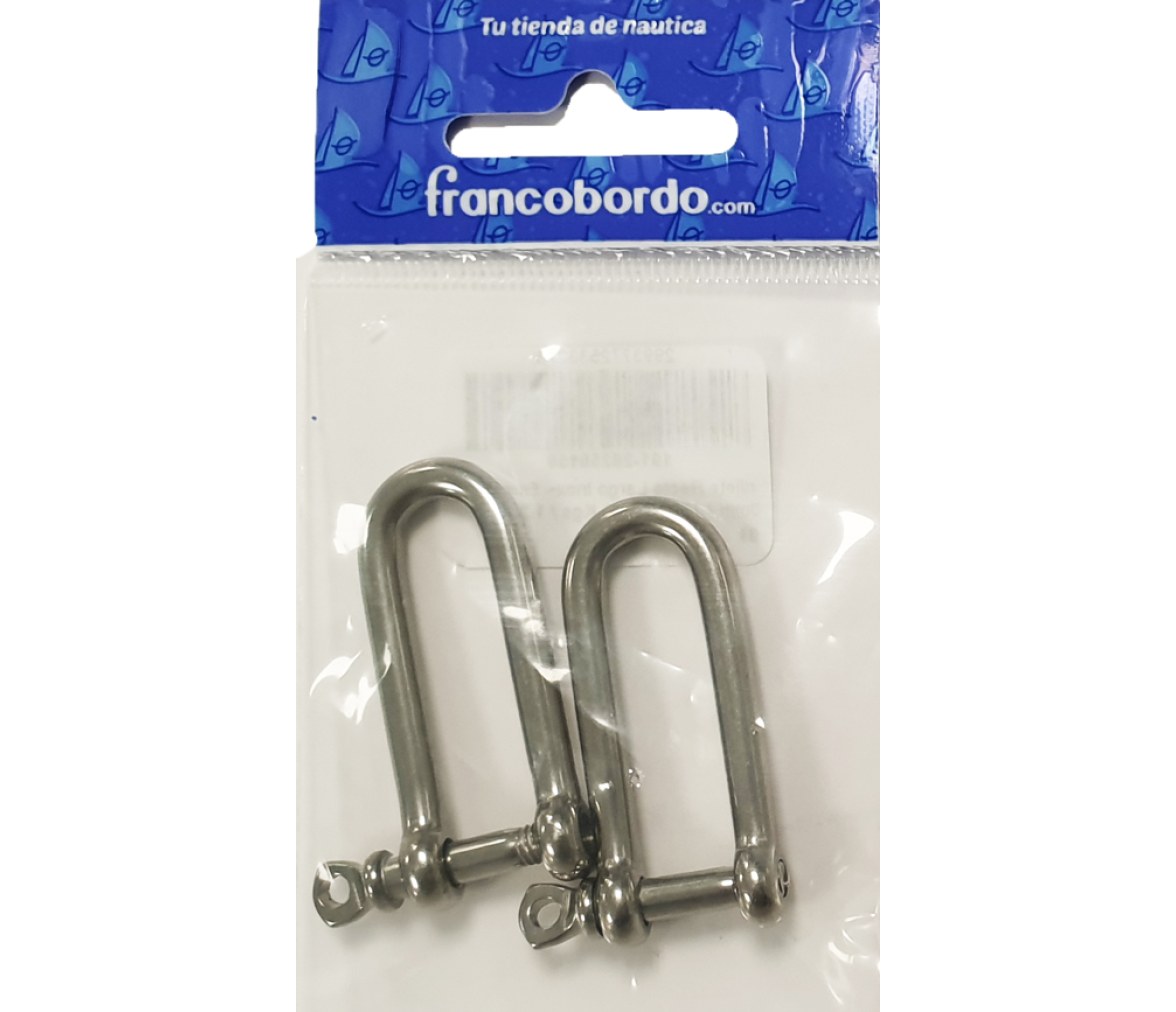 Grillete Recto Largo Inox Pack 2 unidades