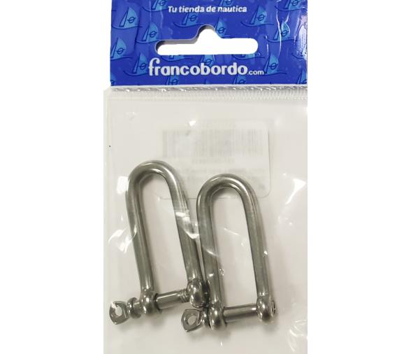 Grillete Recto Largo Inox Pack 2 unidades