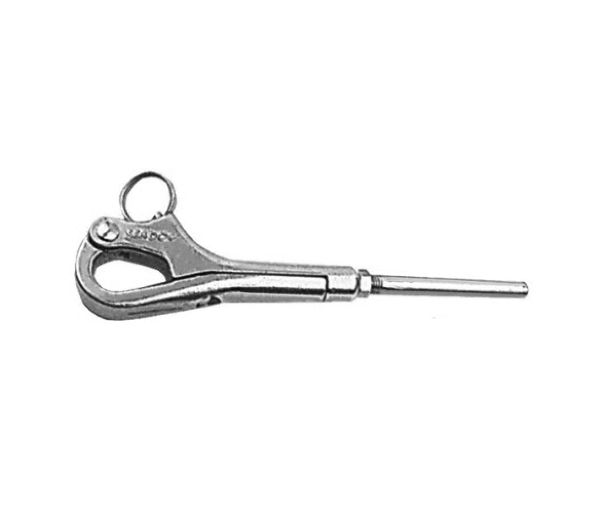 Grilletes gancho pelicano Inox para prensar