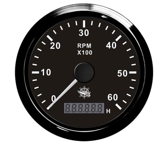 Osculati Tacometro Dial Negro con Cuentahoras