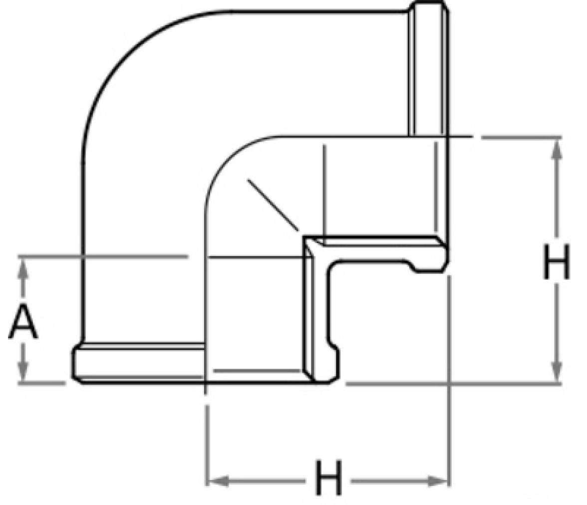 GUIDI Codo Bronce H-H 90°
