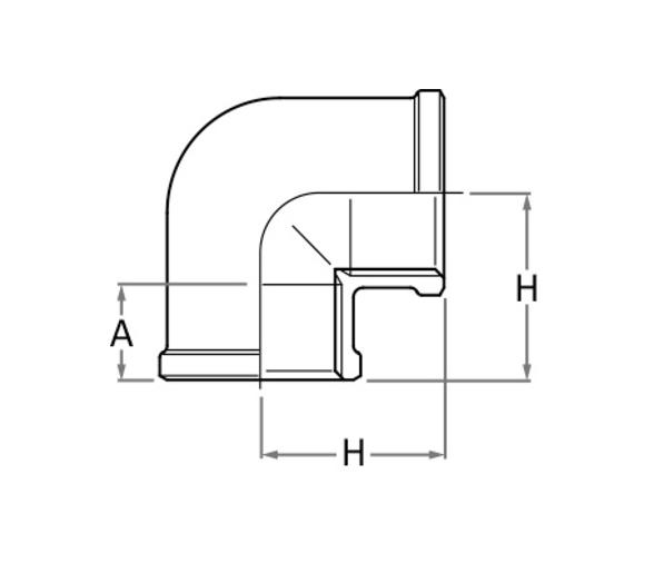 GUIDI Codo Bronce H-H 90°