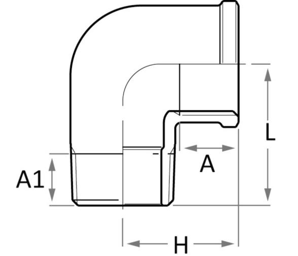 GUIDI Codo Bronce M-H 90°