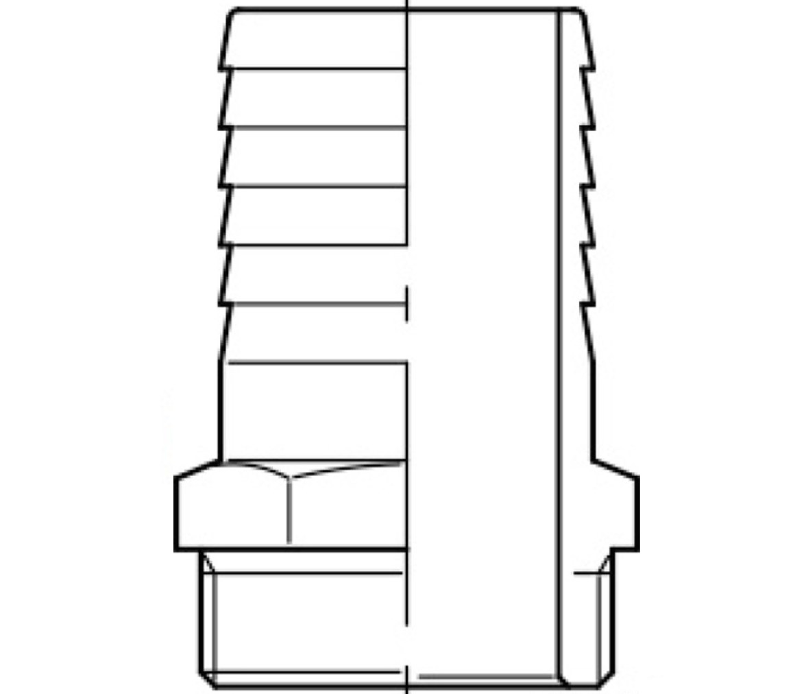 GUIDI Conector Manguera Bronce M