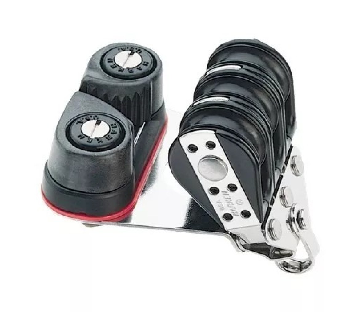 Harken 094 Polea de reenvío triple con mordaza de levas de 29 mm