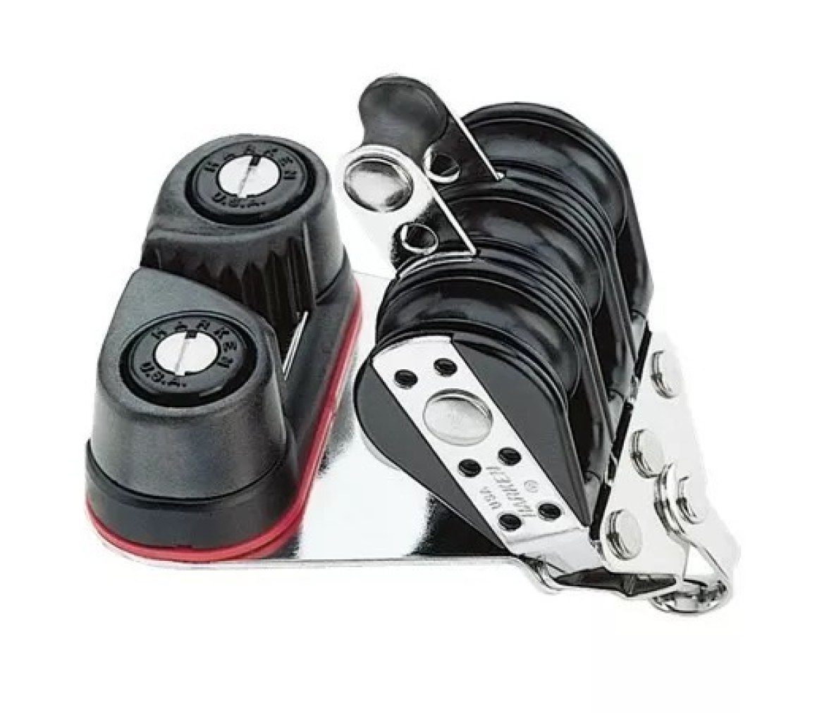 Harken 095 Polea triple 29 mm con gaza y mordaza de levas