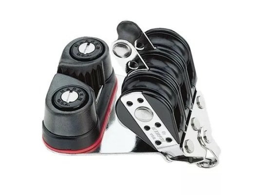 Harken 095 29mm triple bullet block w/ becket & cam cleat