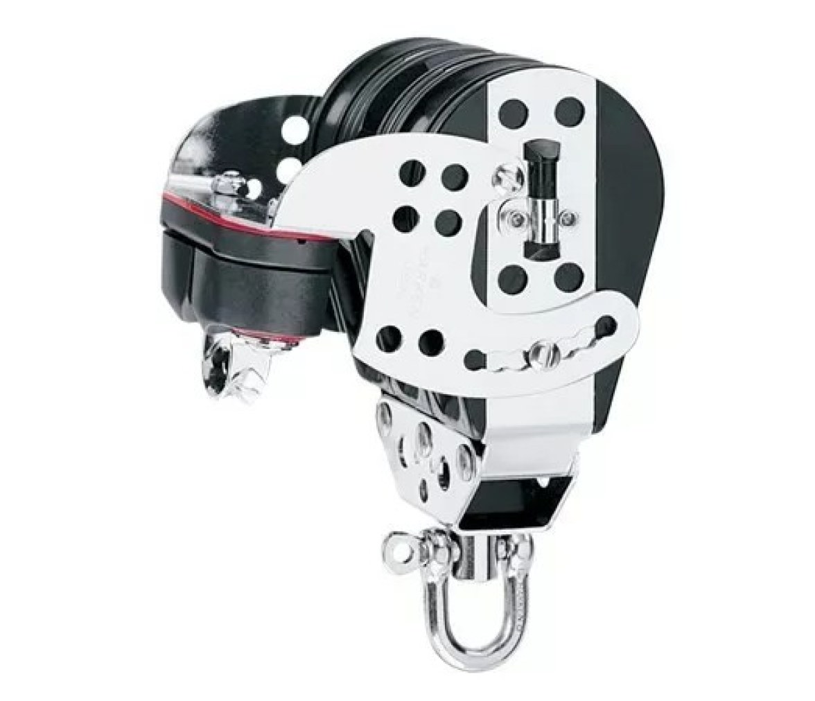Harken 1555 Polea triple Hexaratchet 76 mm con mordaza
