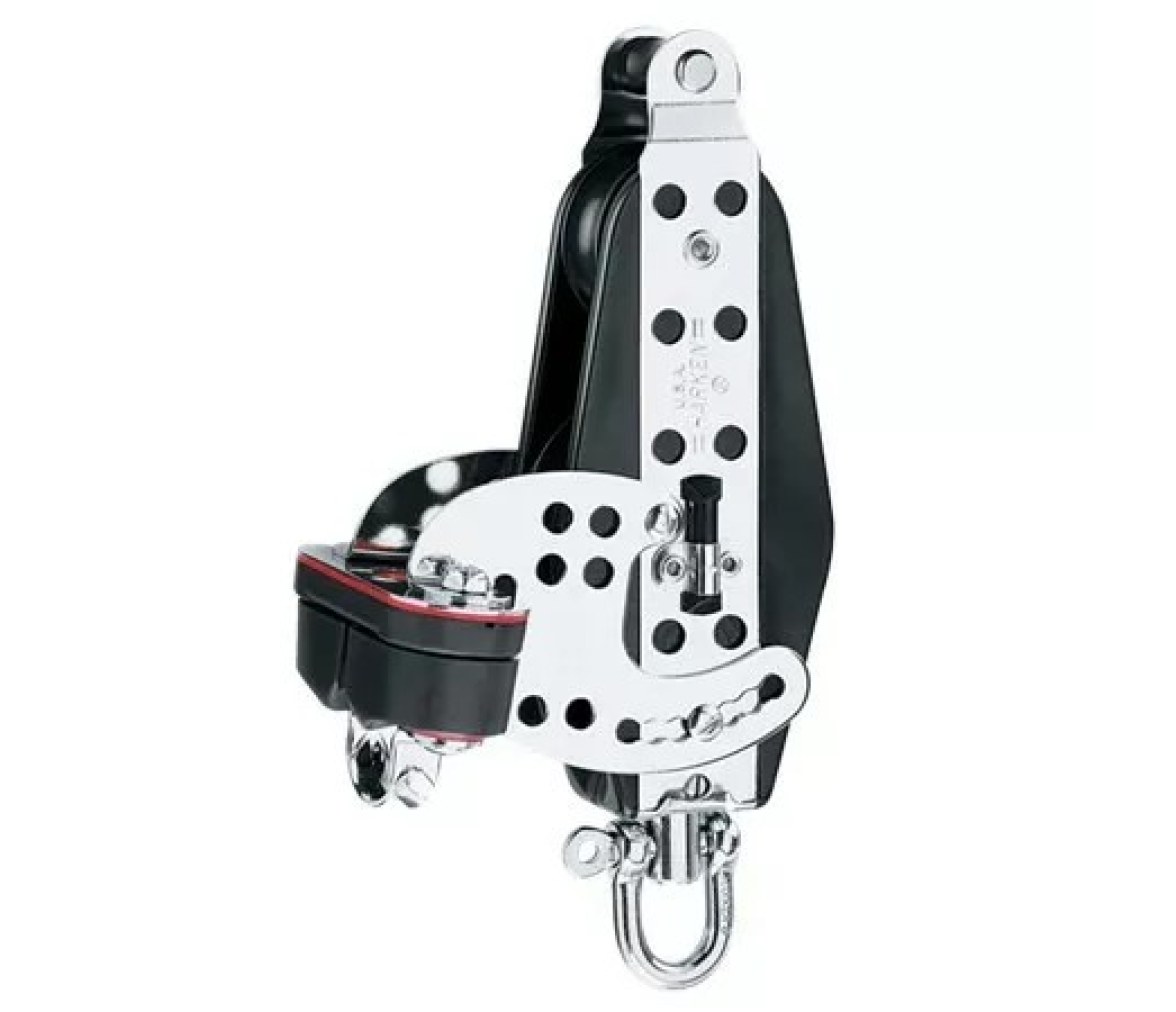 Harken 1566 Polea de violín Hexaratchet 76 mm con gaza y leva