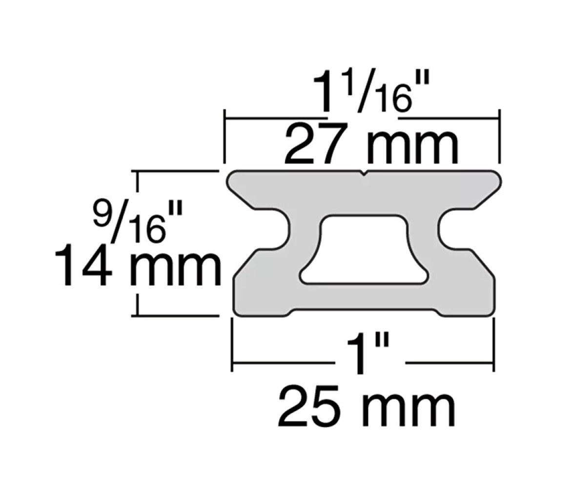 Harken 1605.6 Carril Pinstop 27 mm bajo, 6 pies, paso 4"