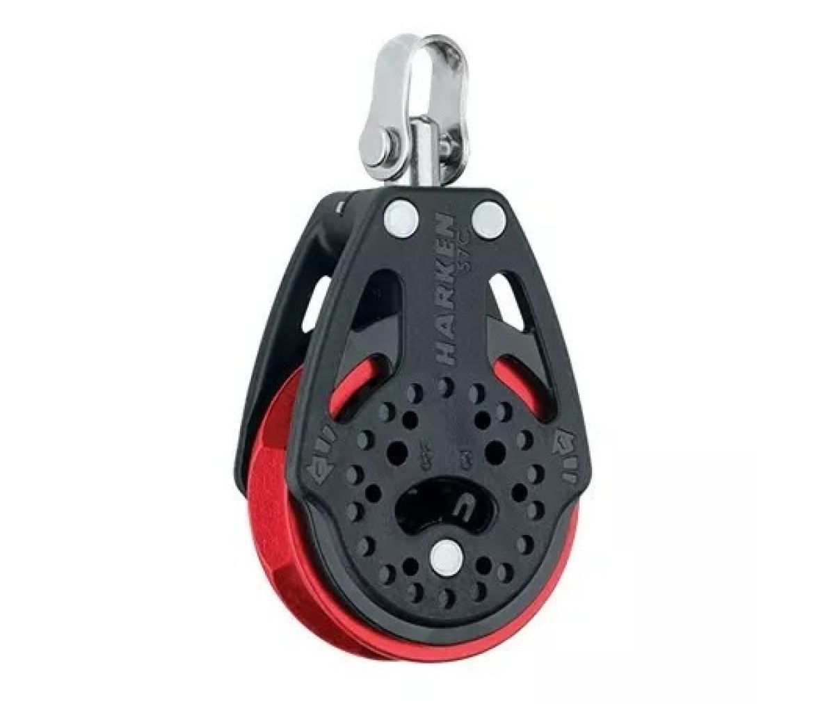 Harken 2135.RED Polea de carraca 57 mm con roldana roja y giratoria