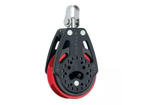 Harken 2135.RED Polea de carraca 57 mm con roldana roja y giratoria