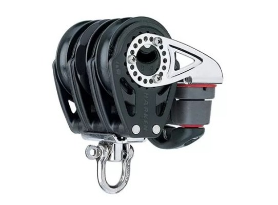 Harken 2140 Polea de violín triple con carraca, giratoria y mordaza de levas 57