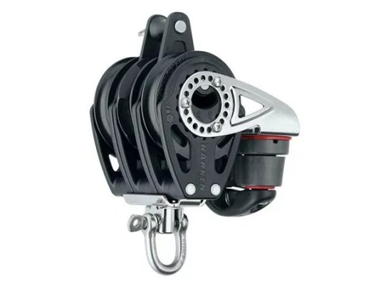 Harken 2141 Polea triple de carraca 57mm con roldana, gaza y mordaza