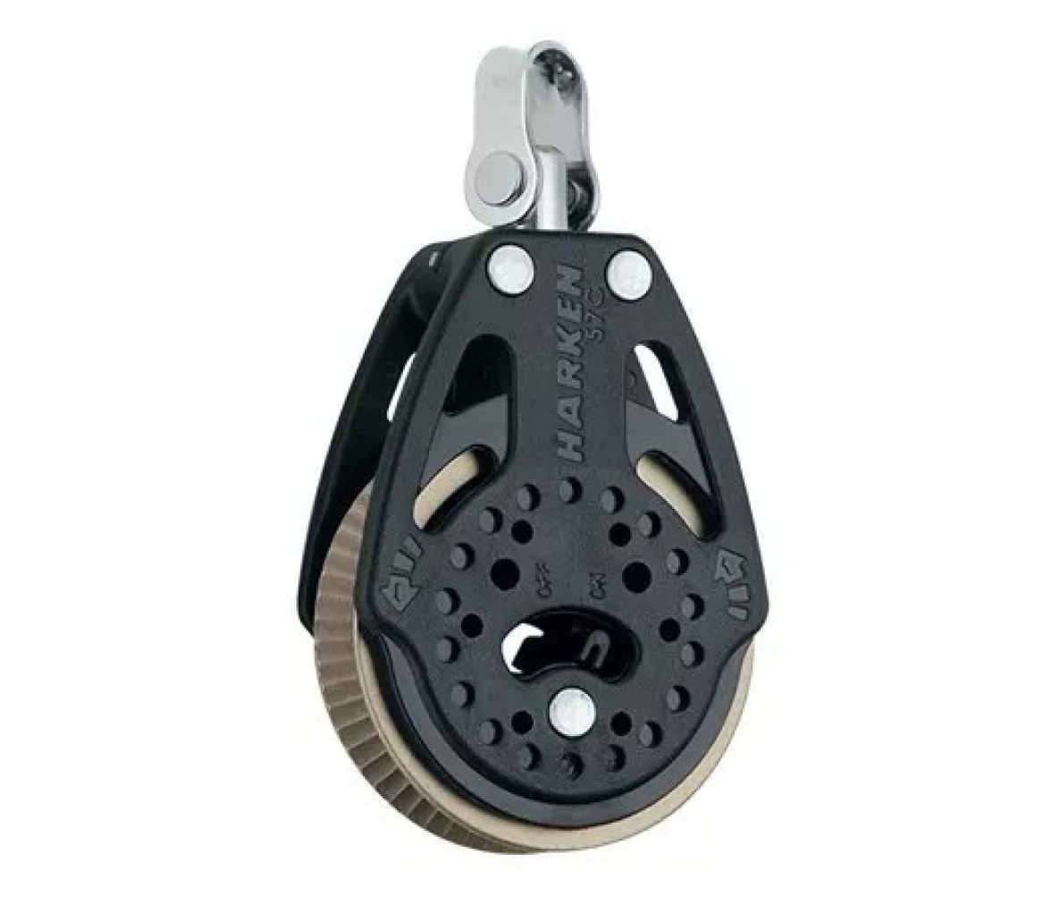 Harken 2166 Polea de violín de 57 mm con giratoria y carraca