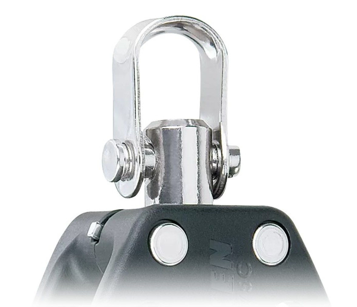 Harken 2168.HTE Polea de violín Ratchamatic HTE 57 mm con giratoria