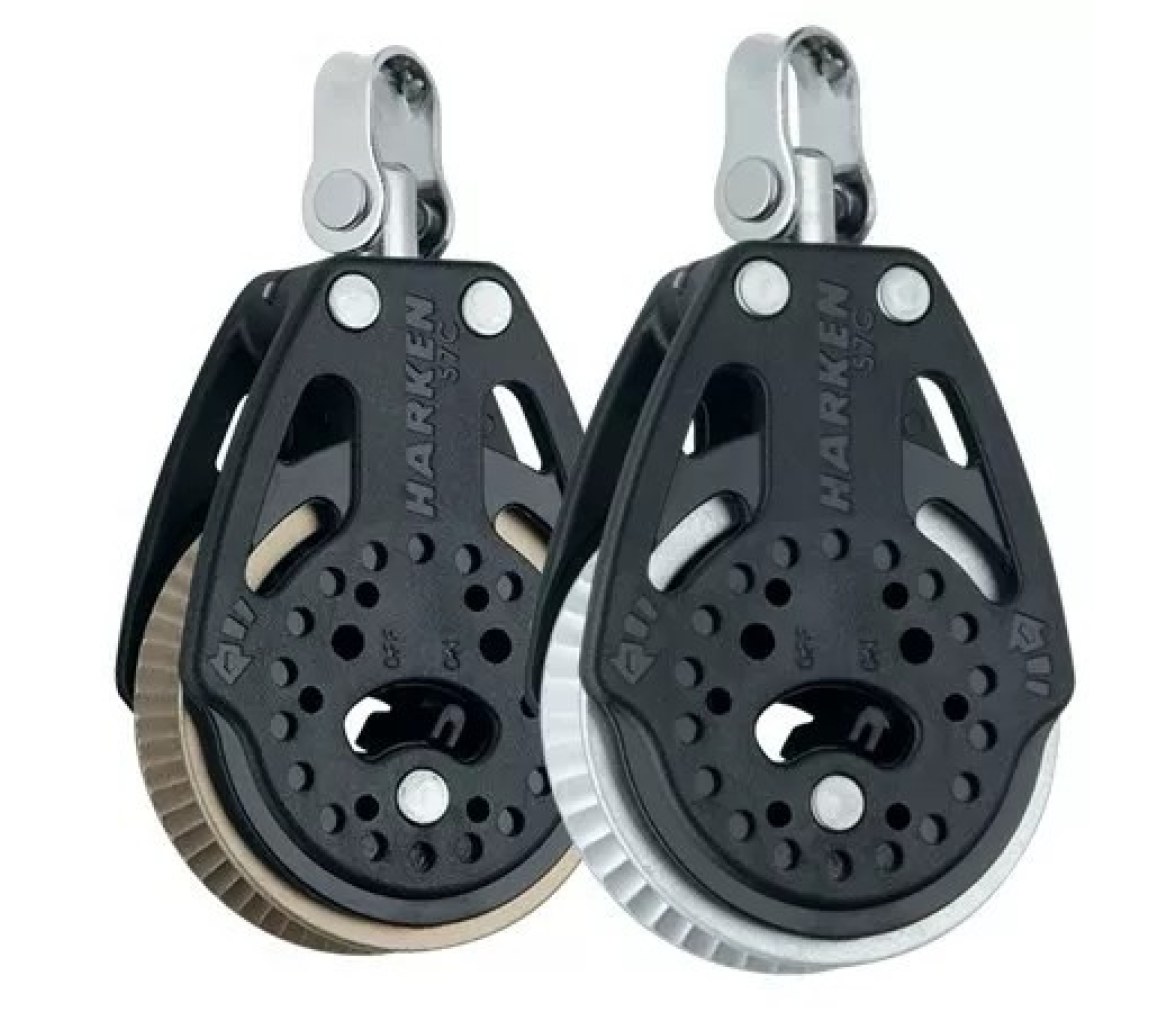 Harken 2172 Pack doble poleas de violín con carraca 57 mm 1.5x y 2x