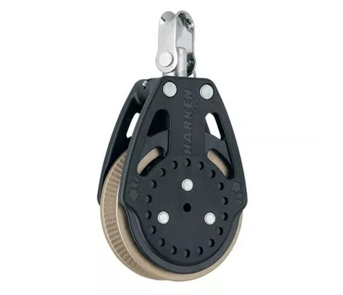 Harken 2175 Polea de violín Ratchamatic de 75 mm con roldana giratoria