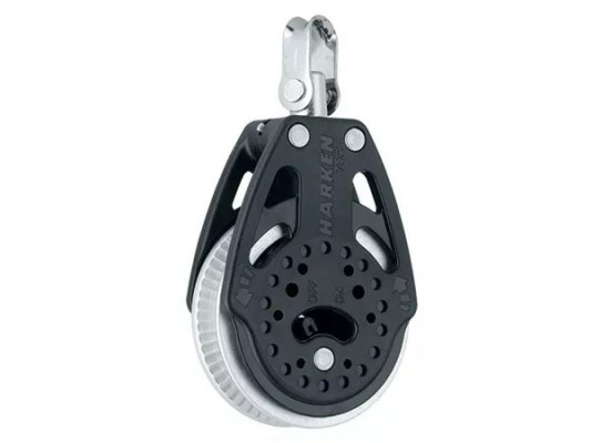 Harken 2176 Polea de violín con carraca y roldanas de agarre, 75 mm