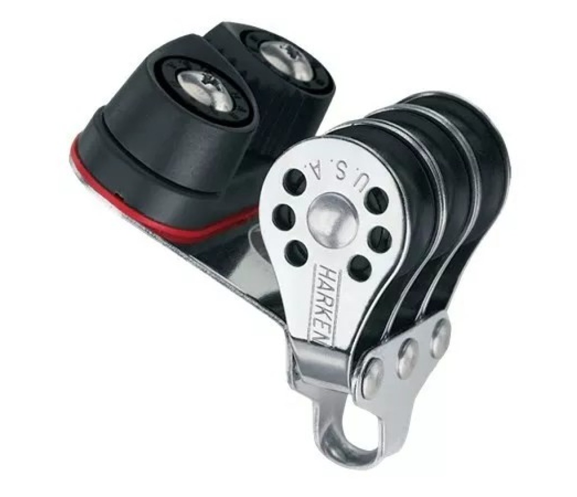Harken 230 Polea triple de 22 mm con mordaza de levas