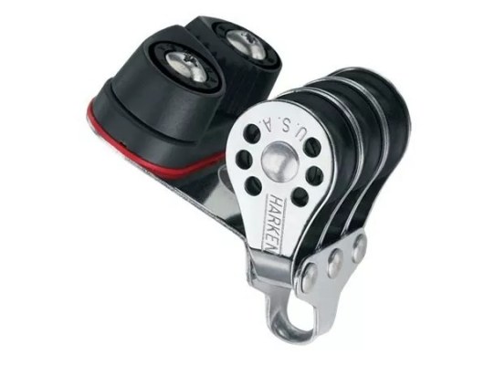 Harken 230 Polea triple de 22 mm con mordaza de levas