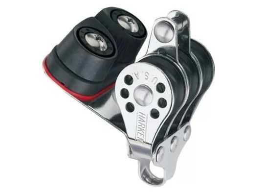 Harken 231 Polea triple con mordaza de levas de 22 mm