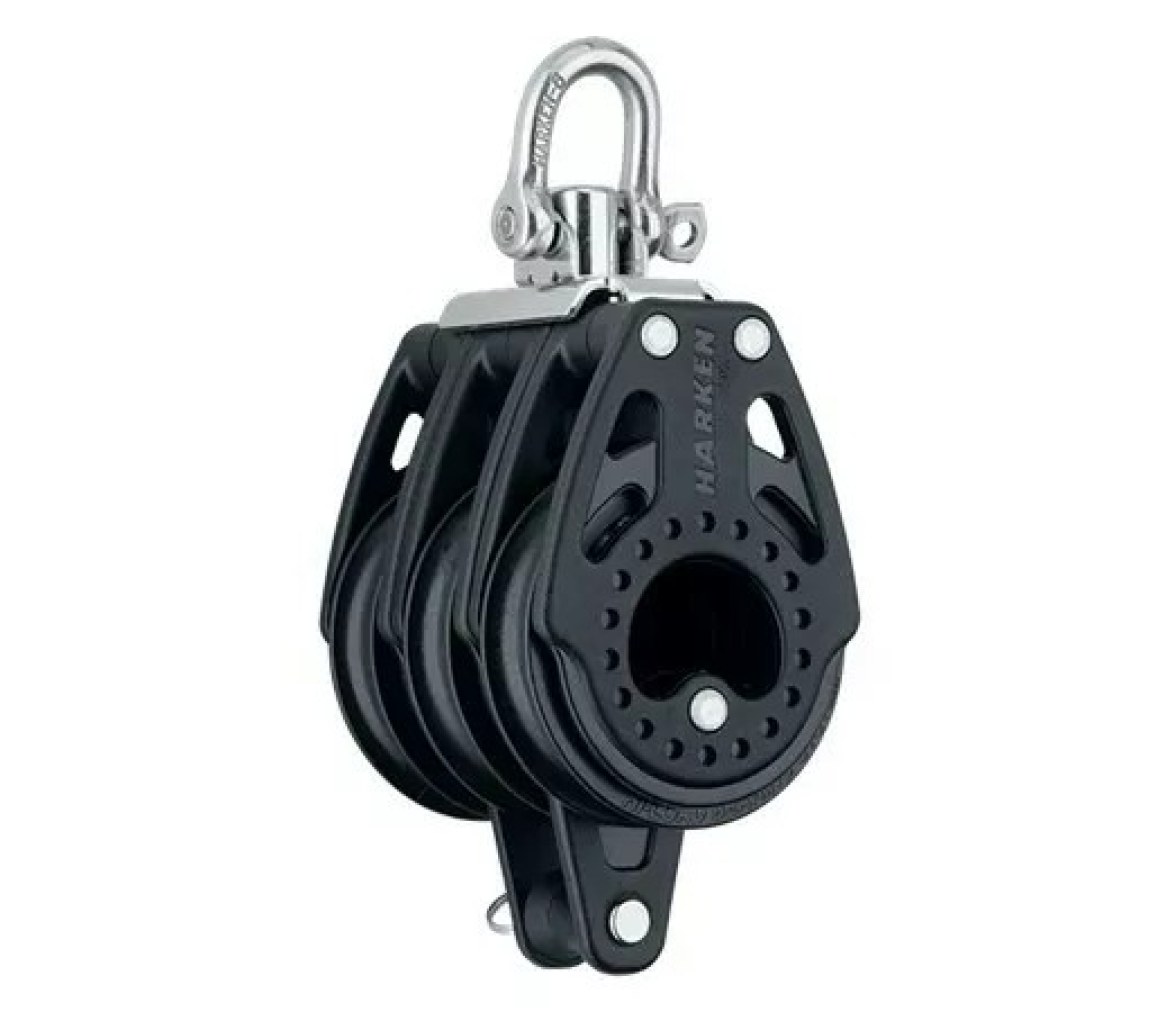 Harken 2605 Polea triple de 57 mm con giratoria y gaza