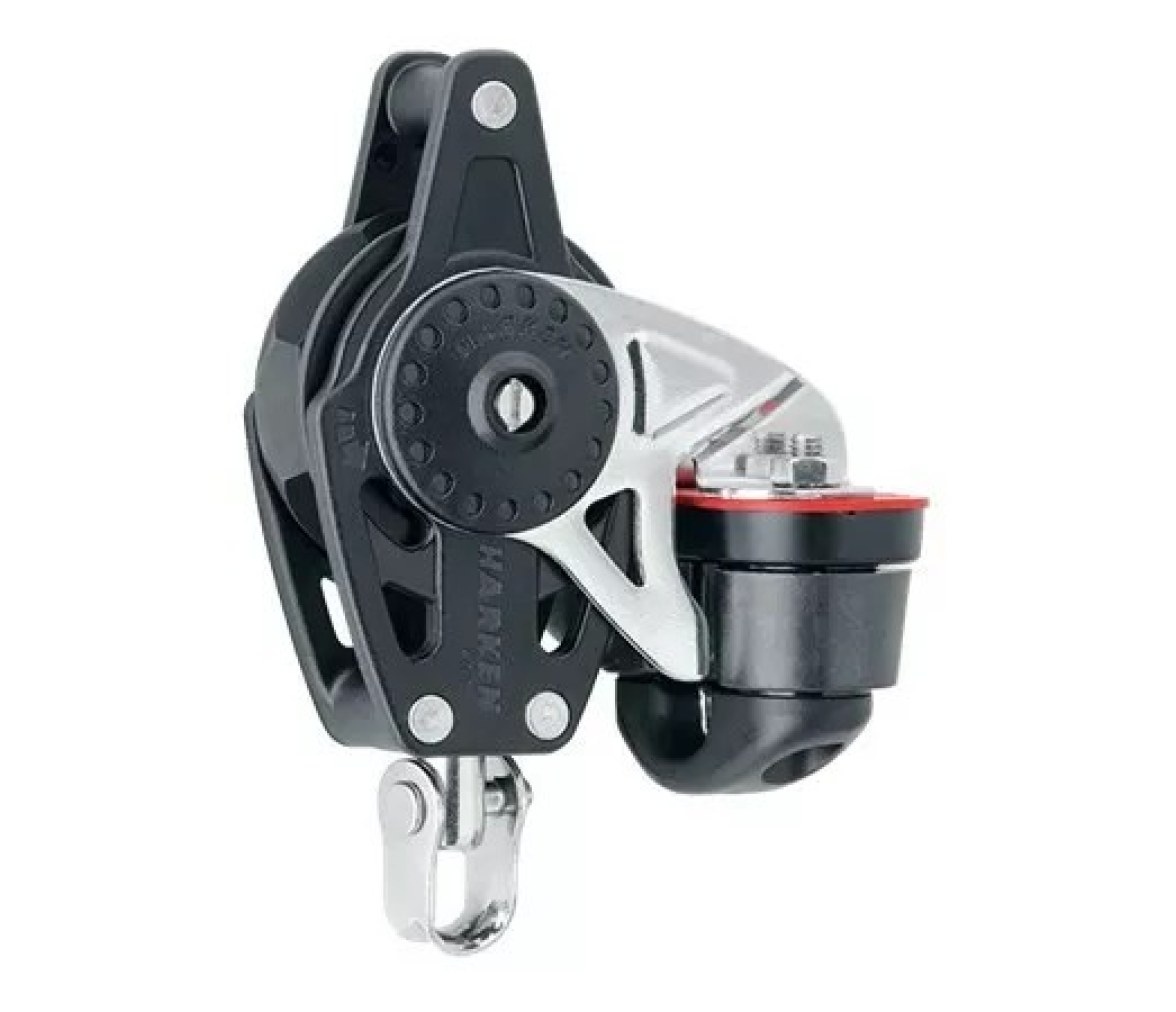 Harken 2611 Polea de violín con carraca de 40 mm, giratoria, gaza y mordaza