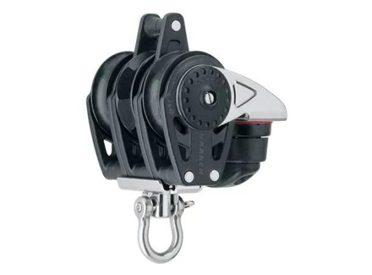Harken 2613 Polea de violín triple carraca 40 mm con swivel, gaza y mordaza de l