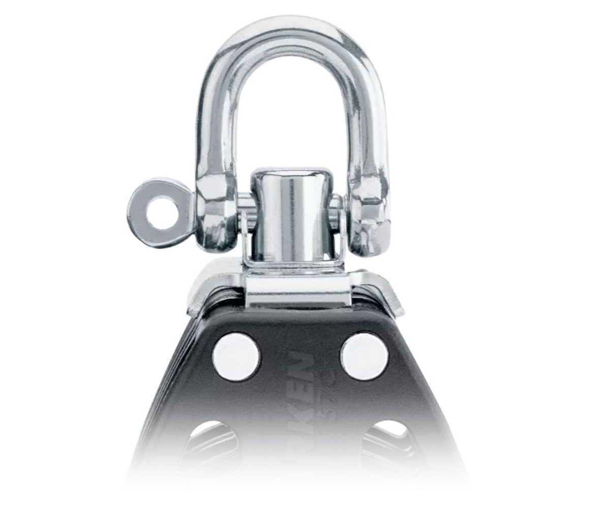 Harken 2617 Polea triple 57 mm con roldana y mordaza de levas