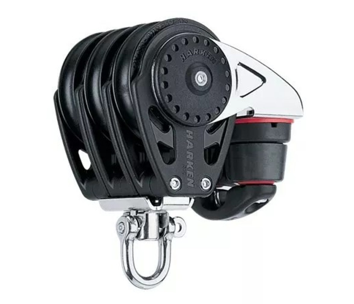Harken 2617 Polea triple 57 mm con roldana y mordaza de levas
