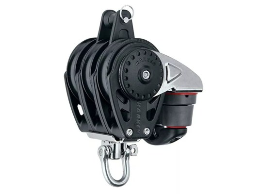 Harken 2618 Triple polea 57 mm con roldanas, gaza y mordaza de levas