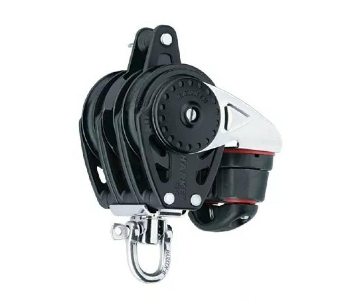 Harken 2630 Polea triple carraca 57 mm con roldana, gaza y mordaza de levas