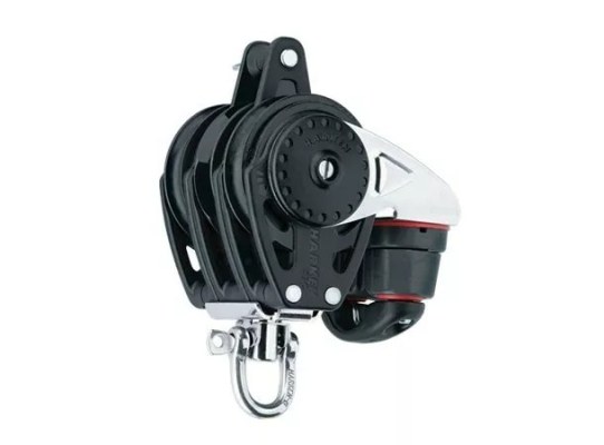 Harken 2630 Polea triple carraca 57 mm con roldana, gaza y mordaza de levas