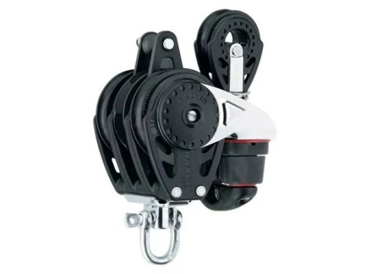 Harken 2632 Polea triple 57 mm con carraca, roldana y mordaza