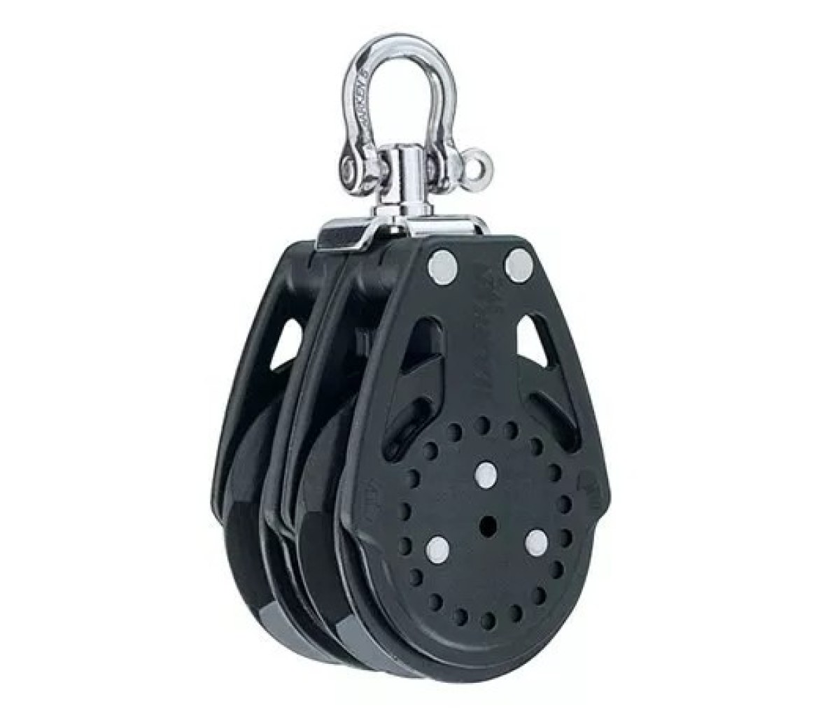 Harken 2634 Polea de violín doble con carraca automática y roldana de 57 mm
