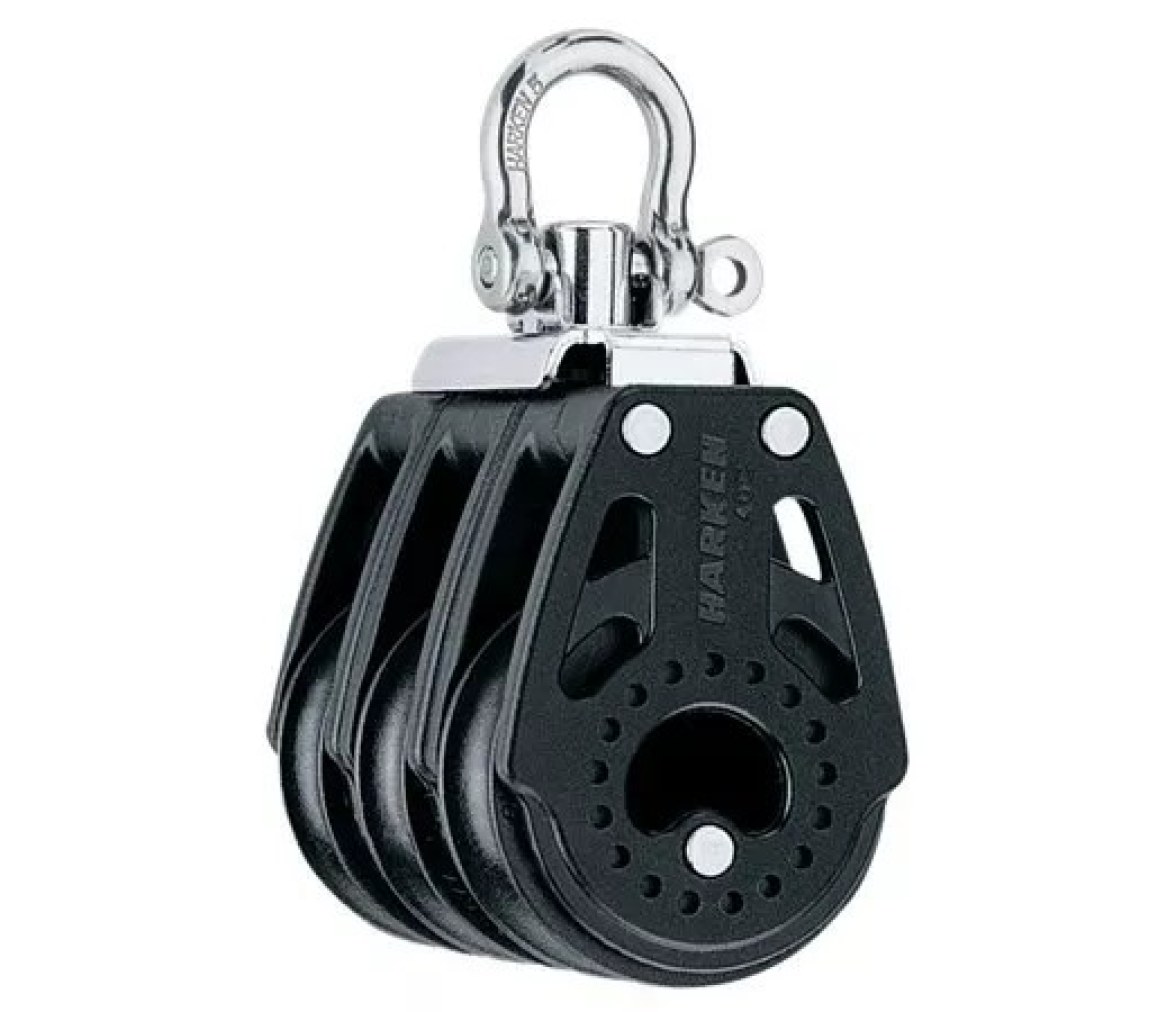 Harken 2640 Triple polea de 40 mm con giratoria