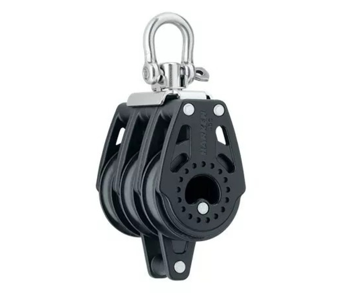Harken 2641 Polea triple 40 mm con roldanas, giratoria y gaza